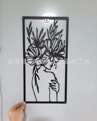 4 件金属极简主义抽象女性墙壁艺术线条图墙壁艺术装饰
