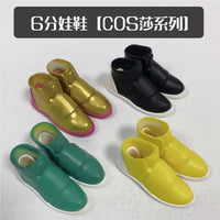 bjd6分娃鞋高帮鞋靴子小皮鞋换装鞋子百搭娃娃配件玩偶玩具鞋