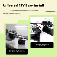 12V Waterproof Car Horn, Double Tone