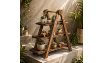 3 Tier Cupcake Stand Decorative Wood Serving Platter Natural Grain for Bakery