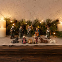 10 Pieces Miniature Nativity Set Painted Christmas Nativity Set Multicolor