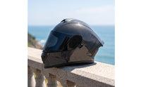 Helmet with Headset | Carbon-Fiber-Pattern, DOT Certified Helmet, for Street Riding