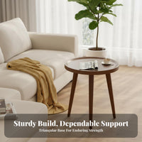 3-Legged Round Side Table Minimalist Design Nightstand Space-Saving for Students