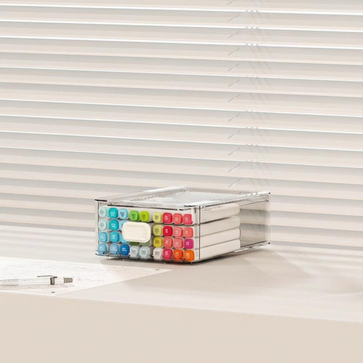 Stackable letter-size Paper Drawer Transparent Desktop Organizer sturdy for Study Room
