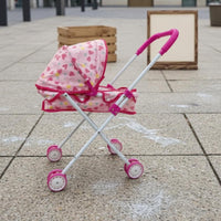 Foldable Doll strollers Metal Frame Baby Doll Pram Wheeled Children's Toy