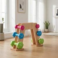 AShaped Dumbbell Rack Wooden Dumbbell Rack Vertical Organizer for Fitness Enthusiasts