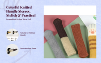 Door Handle Protector, Knitted Non-Slip Pad Cover, Insulated Against Scalding & Freezing, Winter Protection for Bedroom and Entry Doors