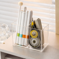 Pen Holder, Desktop Storage, Pen Pouch, Large Capacity, Transparent, Desk Organizer, Student, Remote Work, Small Items Case, Office, 9/12/18/7/6.5cm