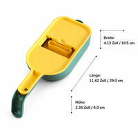 Vegetable slicer stainless steel blades, mandoline vegetable slicer with 5 blades, onion chopper with container, 10.5x29.5cm for salads