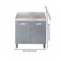 Stainless Steel Sink Cabinet Easy to Clean Freestanding Kitchen Sink Resistant Unified Kitchen Workstation for Landlords, Renters, Garage