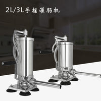 Manual Stainless Steel Sausage Stuffer with Suction Cup, 3L Capacity