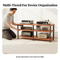 1 Audio Component Cabinet Multi-tier Equipment Rack High Load Capacity Sturdy Construction Open Shelf Amplifier Stand Suitable for Audiophiles Home Entertainment Living Room Household Storage Gift Giving