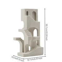 Architectural Sculpture Stone-Like Sculpture with Staircase Shapes Minimalist