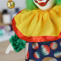 Ceramic Clown Figurine Handmade Clown Doll Movable Pose