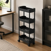 Narrow Rolling Storage Trolley Easy to Move Slim Space Organizer Trolley Sturdy