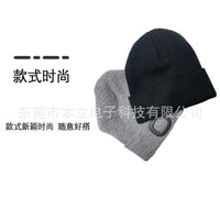 亚马逊爆款LED保暖照明针织帽夜行帽钓鱼帽发光led针织帽户外
