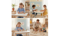 Sturdy Animal Matching Tile Puzzle Preschool Matching Tile Set with Sliding Box Convenient Wooden Puzzle with Storage Box Decorative for Classroom