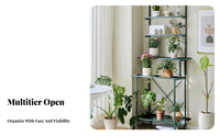 With casters Multi-Level Rolling Pot Holder Mobile Flower Rack Floor-Standing Plant Stand Space-Saving for Gardeners, Apartment Dwellers, Homeowners, Living Room, Balcony, Bedroom, Corner