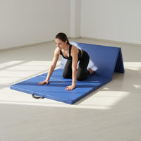 Foldable Design 4-Panel Tumbling Mat Non-Slip Surface Folding Gymnastics Mat Wear-Resistant Portable Exercise Pad Shock Absorbent for Home, Gym
