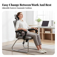 Reclining Office Chair with Footrest Ergonomic Design for Relaxing, Studying