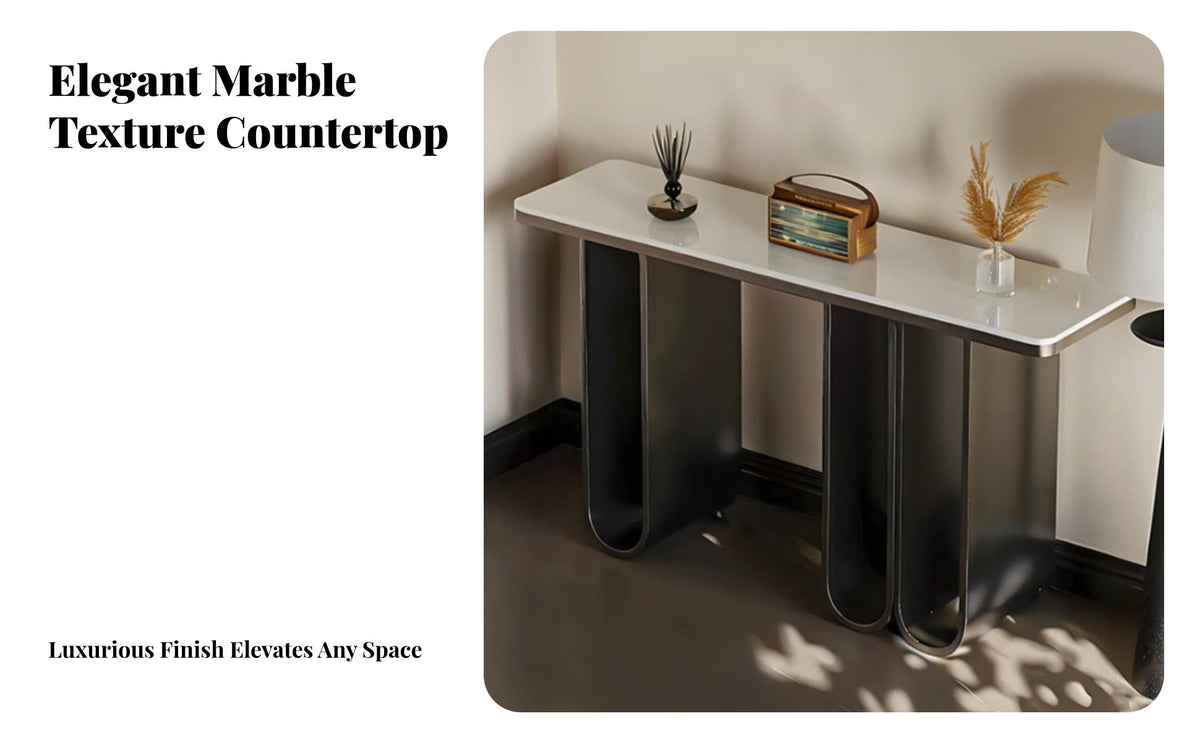 Minimalist Design Narrow Console Table Sleek silhouette Slim Console Table adaptable Use Hallway Furniture Sturdy Frame for Interior Designers, Apartment Dwellers, Hotel Lobby, Reception Area, Small Spaces, Living Room