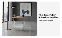 Wheeled C-Table Rounded Corners Rolling C-Shaped Table Lockable Casters
