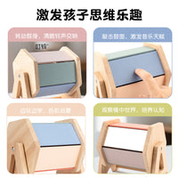 蒙氏纺织鼓婴幼儿玩具实木彩虹旋转感官宝宝益智蒙特梭利早教教具