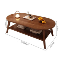 Two-Tier Wooden Tea Table Rounded Corners Mid-Period Modern Coffee Table Heavy Duty Living Room Furniture for Reception Area