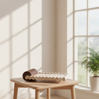 Resin Tray with Wood Mineral-Look cylinderLook Sculptural Centerpiece Tray Low-Profile for Coffee Table