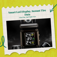 Motorcycle Tire Pressure Tracking System, cordless Solar TPMS, waterproof detector, instant display