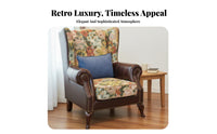 Vintage Design Upholstered high-spine Chair Includes Footstool Armchair High spinerest Seating Furniture Thickly Cushioned for Homeowners, Readers, Parents, Living Room, perusing corner, Lounge Area, Bedroom
