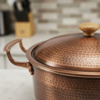 Handmade Copper Cooking Pot Induction Compatible Saucepan Gas Cooktop Safe