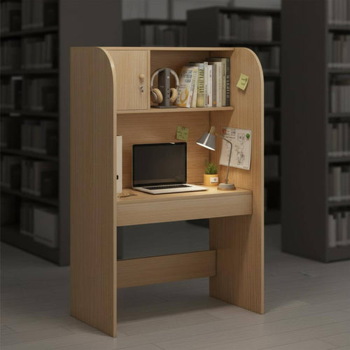 Single Person Study Cubicle Study Carrel Study Furniture Individual Learning Station with Privacy Screen and Storage Suitable for Student Dormitory Home Workspace Library Office