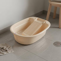 Plastic Wash Tub with Integrated Washboard Thickened and Long-Lasting