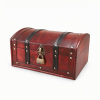 Wooden Box with Curved Lid Distressed Decorative Keepsake Storage Chest Rustic Wooden Keepsake Box for Collectors