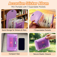 A5 Reusable Sticker Collection Binder with Storage Pages, Release Paper, Zipper Bag