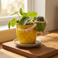 Mother-and-Child Planter Curved Supports Mother and Child Planter Drainage Hole