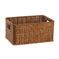 Rattan Basket Open Top Braided Container Basket Side Handles