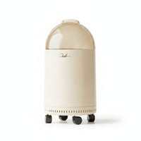 Rolling Trash Bin Vented Lower Rim Garbage Can with Lid Vertical Side Styling