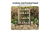 Tiered Design Multi-Level Plant Display Space Saving Multi-Level Rolling Flower Shelf Sturdy Construction Garden Supply Stable Frame for Gardeners, Homeowners, Apartment Dwellers, Balcony, Outdoor, Living Room, Indoor