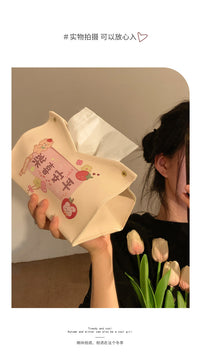 Leather Tissue Box with Inspirational Text, Modern Minimalist for Home
