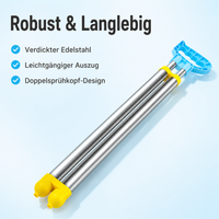 Extendable Stainless Steel Water Gun, High-Pressure Water Sprayer with Dual Nozzle for Various Spray Patterns, Waterproof, 54-93cm