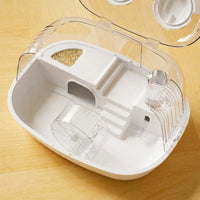 Acrylic Hamster Cage with rounded profile, Indoor Hamster Villa for Syrian Hamster, Transparent Viewing Small Animal Habitat Housing