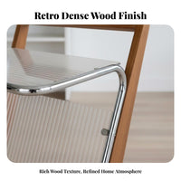 2-Tier Rolling Side Table With casters Magazine Rack Sturdy Construction