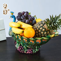 孔雀果盘客厅桌面摆件零食盘干果盘糖果盘收纳盘装饰批发一件代发