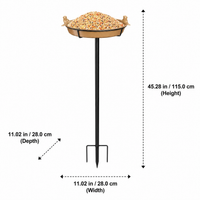 Garden Art Feeder, Outdoor Feeding Station, Weather Resistant Metal Construction, Sturdy Ground Insert for Wild Birds