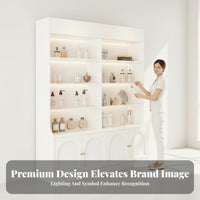 Cosmetic Display Cabinet High Visibility Salon Product Display Unit Modern Elegant Salon Product Stand for Boutique Owners, Spas, Boutiques