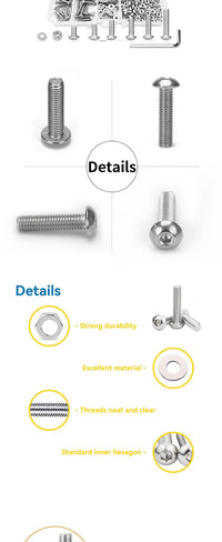 240pcs Stainless Steel Socket Head Cap Screws and Nuts Assortment Kit Metric M3