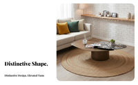 2 Pieces Modern Design Pebble and Round stackableing Tables Minimalist design Living Room Furniture Irregular Shape Coffee Table Set Space-Saving for Apartment Dwellers, Interior Designers, Homeowners, Small Spaces, Lounge Area