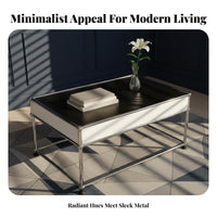 Single-Cubby Side Table Square Shape Household Furniture Modern Design With Storage Shelf for Renters, Office, Entryway, Bedroom